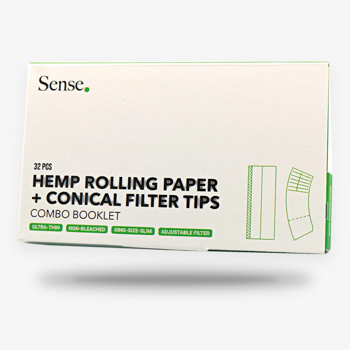 Sense Hemp Rolling Paper + Conical Filter Tips – King Size